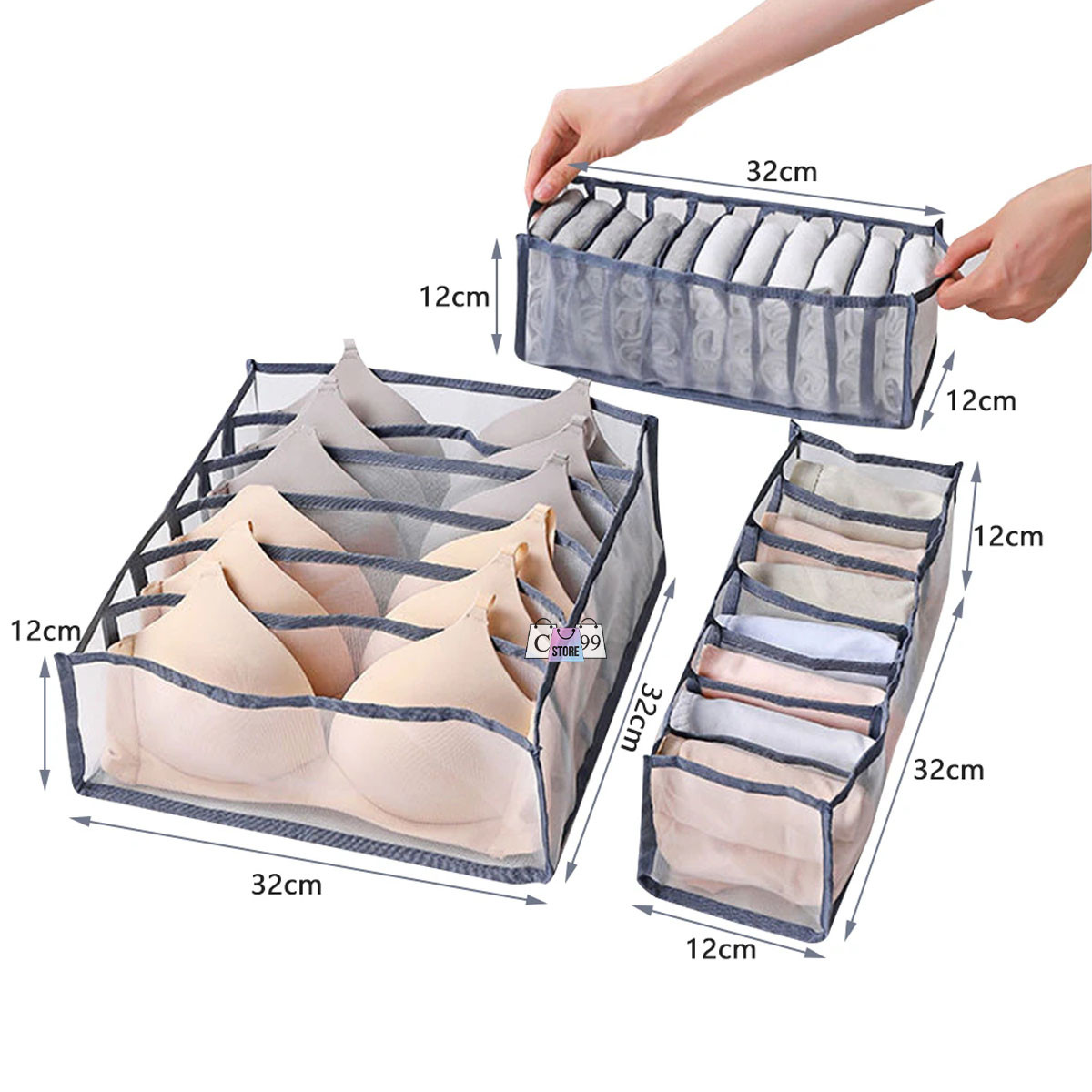 Caja Organizador De Ropa Kit x 3